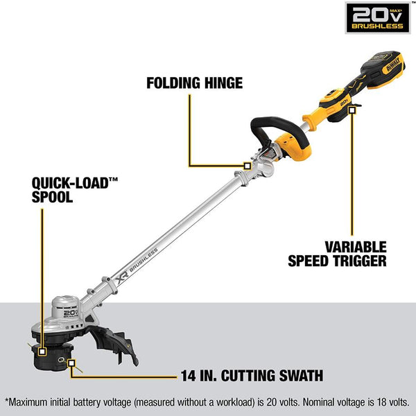 DeWalt 60V MAX FLEXVOLT 14" Folding String Trimmer - DCST922P1 | Mac Daddy