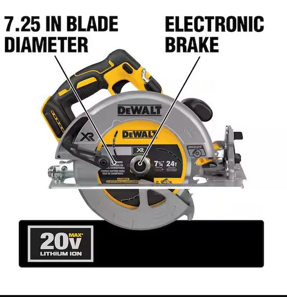 DeWalt 20V MAX XR Brushless Cordless 7-1/4" Circular Saw (Tool-Only) - DCS570B | Mac Daddy