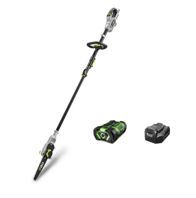 EGO Power+ 10’ Pole Saw, Cordless Electric Pole Saw for Tree Trimming with Telescopic LED Cut Line Indicator, Includes 56V 2.5Ah Battery and Charger - PS1001