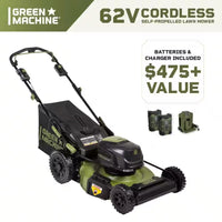 Green Machine 62V Lithium-Ion 21" Self-Propelled Lawn Mower – Battery Powered